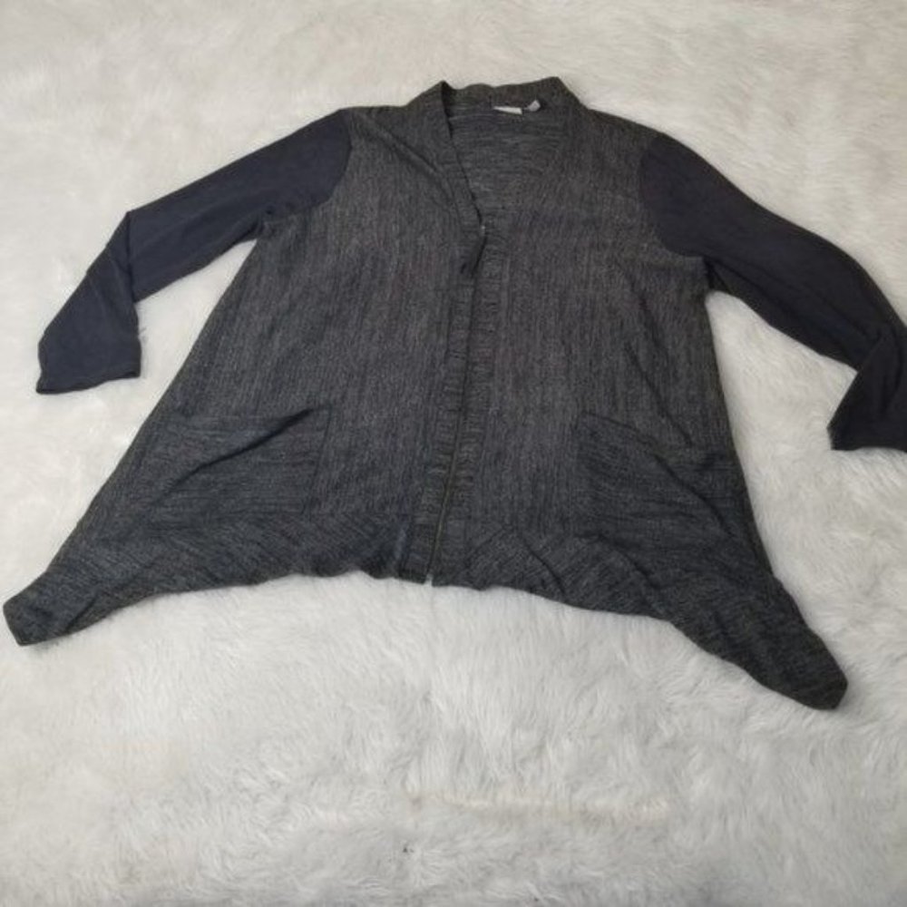 LOGO Lori Goldstien Full Zip Heather Gray Sweater Women's Extra Large A266500 - Picture 4 of 11